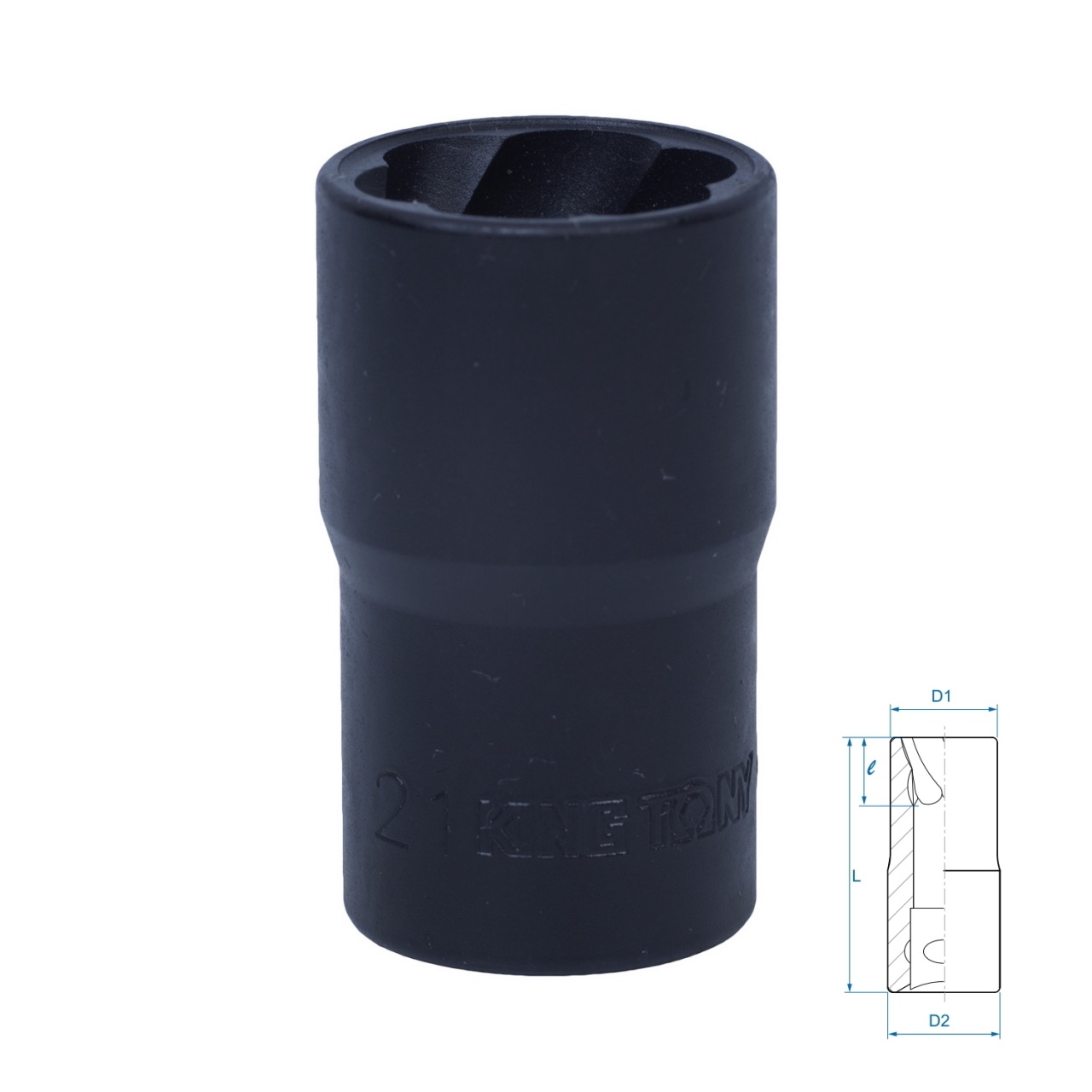 9TD403-21M Головка для поврежденного крепежа 1/2", 21мм KING TONY 